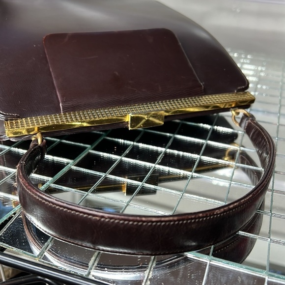 Bienen Davis Vintage Brown Leather Structured Snap Lock Closure Handbag - Picture 8 of 15